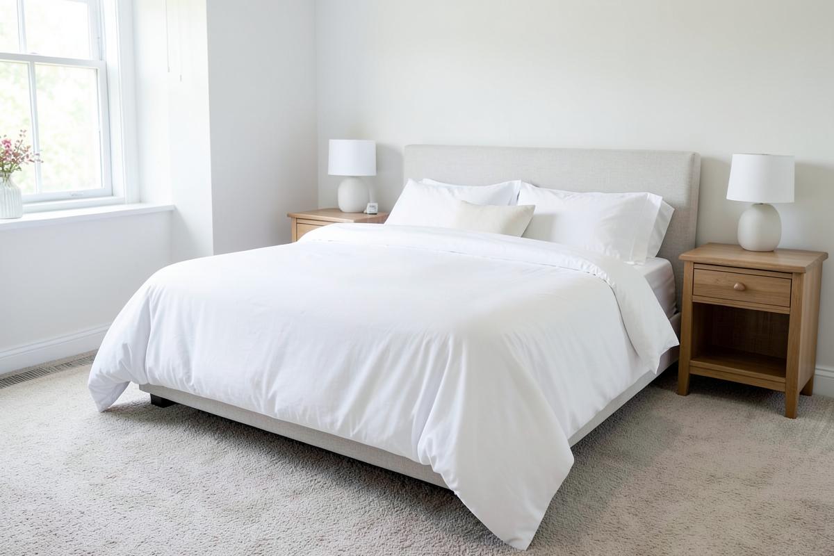 Made bed and vacuumed bedroom after a recurring cleaning visit in Cupertino CA