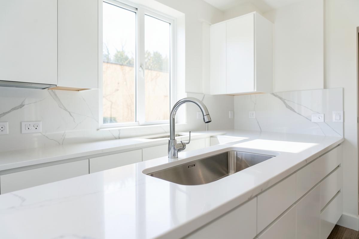 Spotless modern kitchen with built-in appliances in a Cupertino home